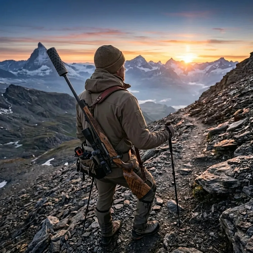 Erfahrungsbericht Herbstliche Gamsjagd im Berner Oberland - Gamsjagd Berner Oberland Bergjagd Schalldämpfer Vanward Ultra-Light Jakele J1