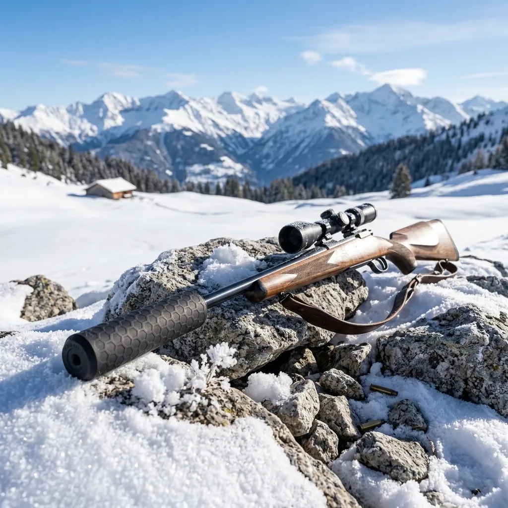 Erfahrungsbericht Winterjagd in Graubünden - Winterjagd Graubünden Winter Schalldämpfer Vanward Hunter Tikka T3x